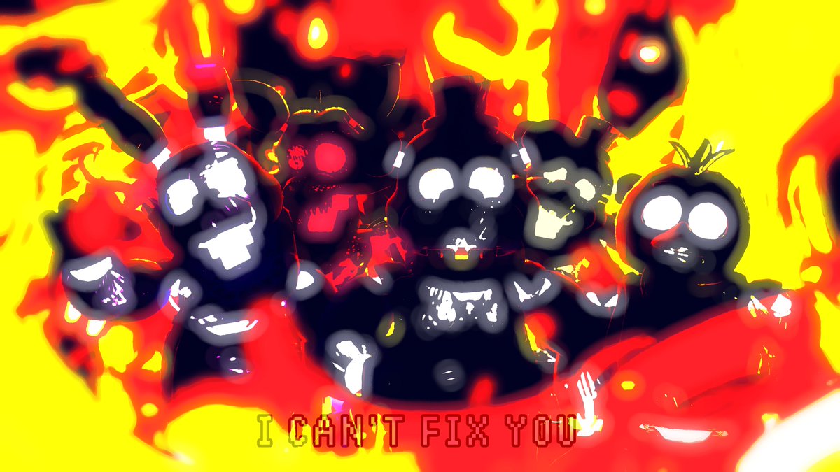 Here's a render for a hypothetical FNAF 1 version of the fanmade song 'I Can't Fix You' by the Living Tombstone! I tried something a bit different here. #FNAF #Blender