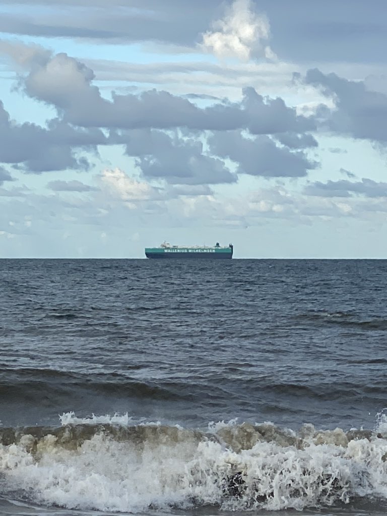 Last week after a few days of regular heavy rain, Moreton Bay looked rather murky. Moreton Island and a tanker on the horizon.