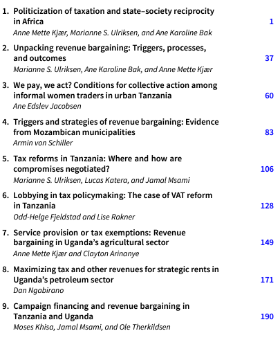 New open access book, *The Politics of Revenue bargaining in Africa*. Looks very worth the read. global.oup.com/academic/produ…