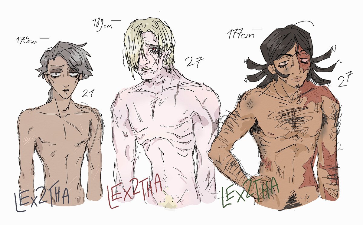 Body hc stuff I changed the way I draw Aesop for like the fifth time now but I think I’m finally happy w it, Norton too but Andrew somethings still off..
#aesopcarl #nortoncampbell #andrewkreiss #IdentityV #idvtwt