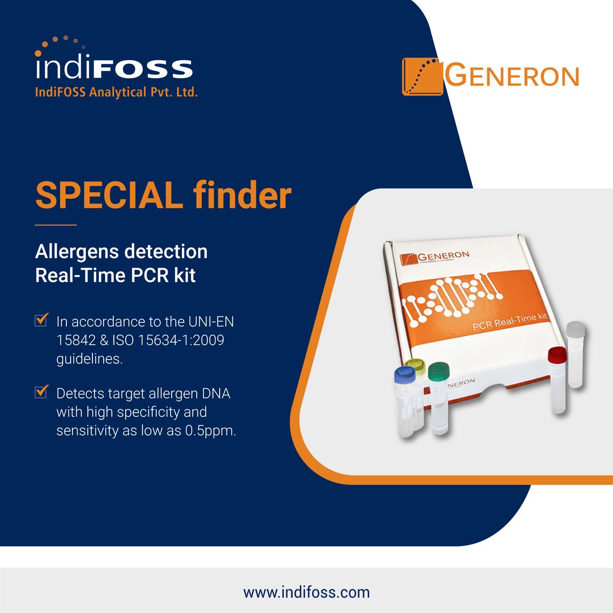 Allergens detection Real-Time PCR Kit

To know more visit our website idm.in/JlOZzAv  or call +91 72269 93030.

#indifoss #generon #specialfinder #virus #microbiologyanalysis #foodallergendetection #dnaextractor