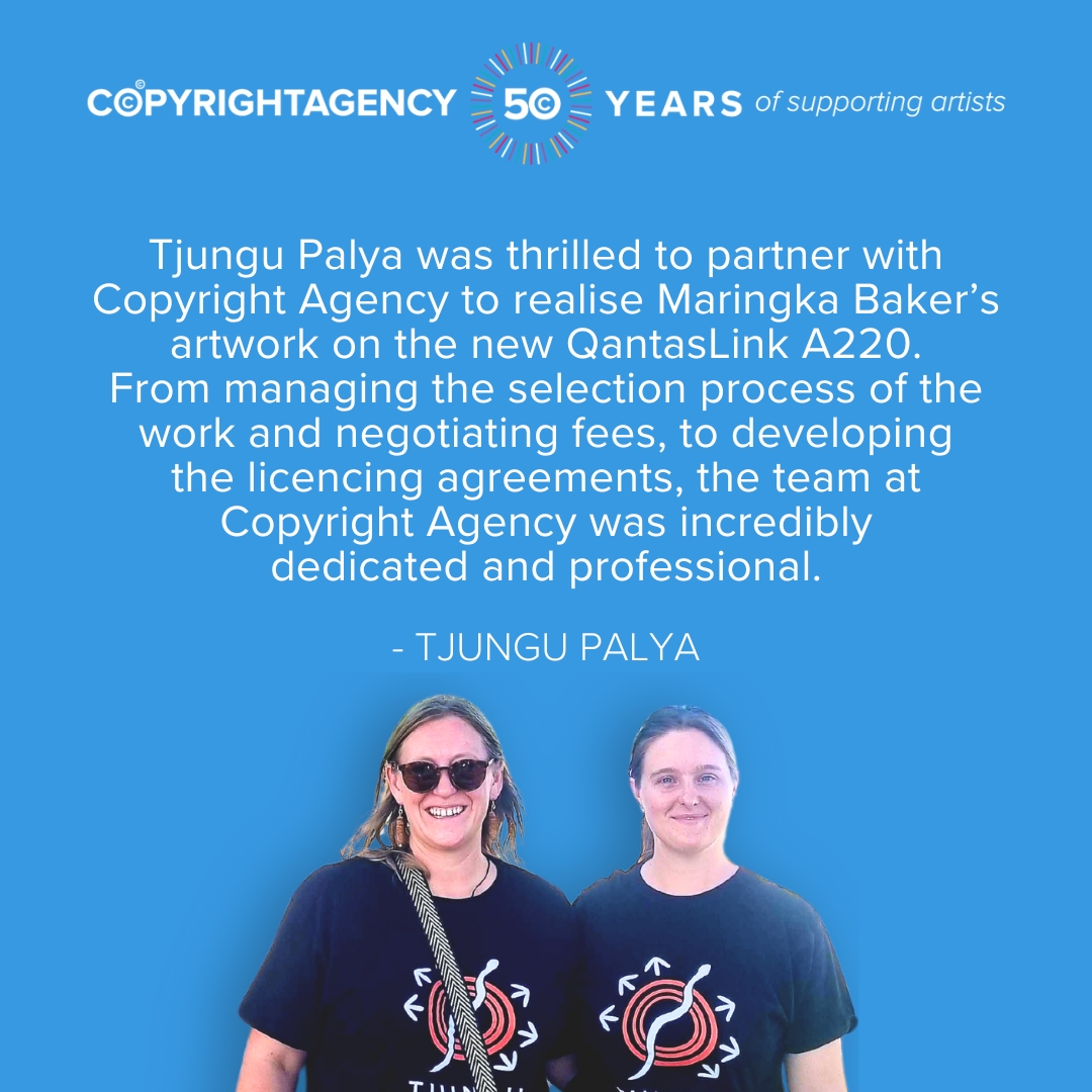 What an exciting project to be a part of! Thank you @tjungu_palya_arts for trusting us. #copyrightagency #50for50 #50yearsofsupportingcreators #supportingartists #50thAnniversary #CopyrightAgencyTurns50 #copyright