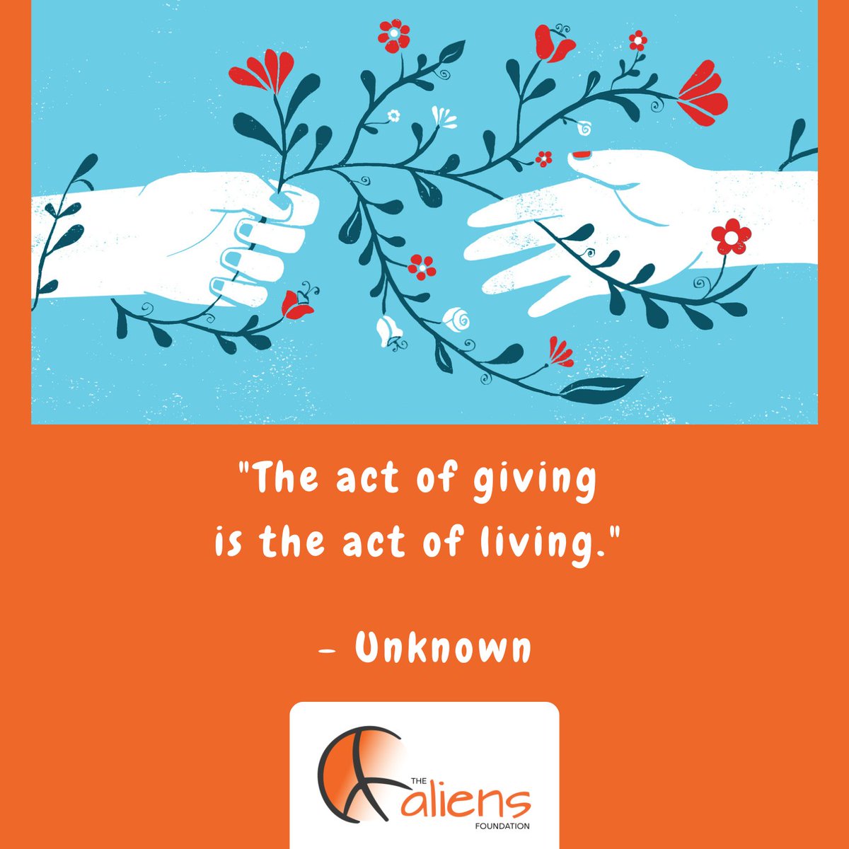 'The act of giving is the act of living.' 

#TheAliensAngels #AliensAngels #TheAliensFoundation #ProjectAarambh #JoyOfFeeding #GenericMedicinesAreGood #Aliens #Humanity #GenericMedicines #jobs #healthcare #food #hunger #charity #donate #words #wordsmatter #wordstoliveby