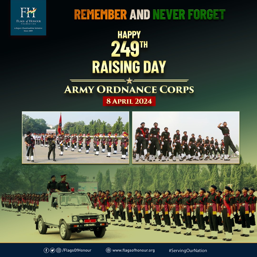 Greetings to the Army Ordnance Corps family on their 249th Raising Day today - 8 April 2024 #RememberAndNeverForget Their service & integral role in providing material & logistical support to the @adgpi during war and peace. #ServingOurNation