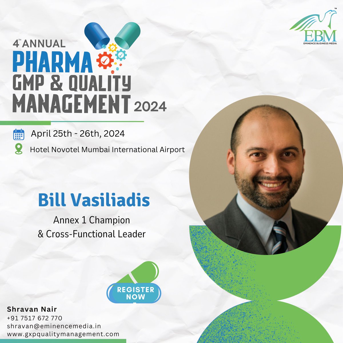 eminence_group9's tweet photo. Struggling with strategies for PUPSIT and Contamination Control
Join Bill Vasiliadis at the 4th Annual Pharma GMP and Quality Management 2024 and discuss the latest updates on Annex 1.

#eminencegroupventures #eminencebusinessmedia #ebmgmp4 https://t.co/mKP37umfFL