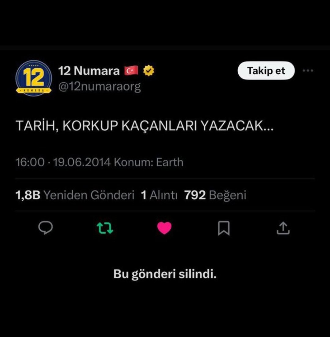 Fenerim fenerim niye sildiniz laa olsun siz de tarihe geçtiniz 🤪 #KorkakFenerbahçe #GSvFB