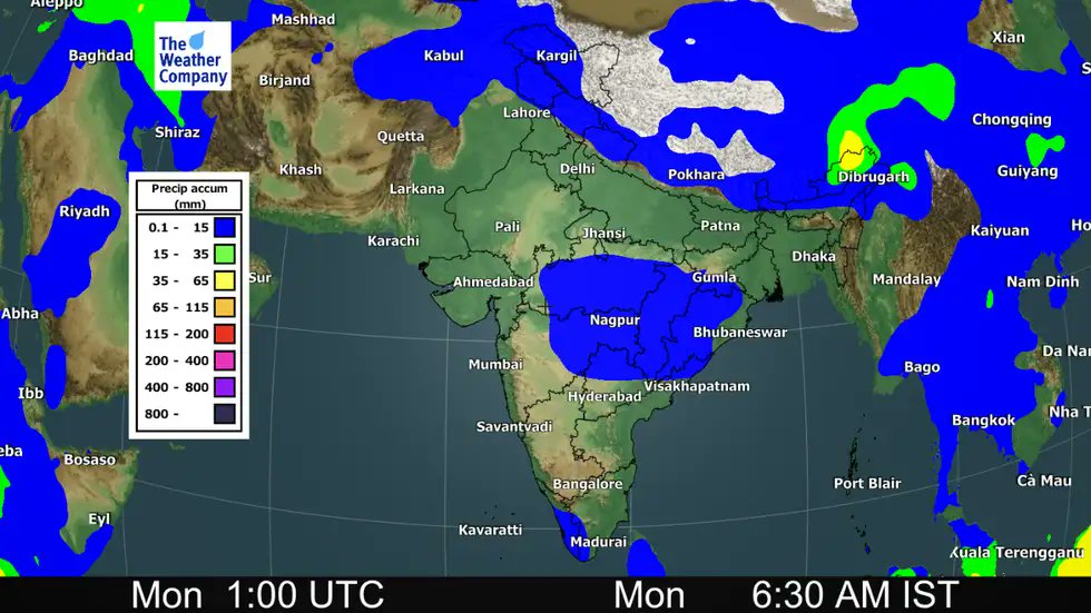 #WeatherUpdate | Today, heavy rain/snow is likely in Arunachal Pradesh. Odisha, West Bengal & Chhattisgarh will be in for thundershowers. Rainfall and heatwaves are expected over Andhra Pradesh, Telangana & Karnataka. Full forecast: weather.com/en-IN/india/ne…