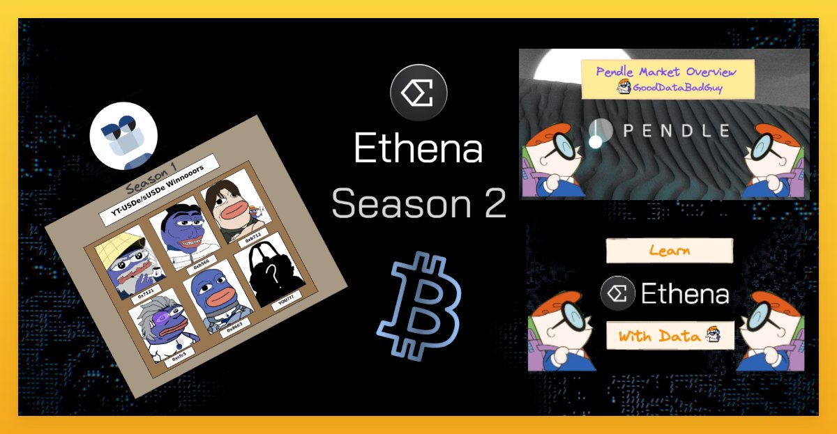 GoodData_BadGuy's tweet photo. .@Pendle_fi SY PT YT Overview x @ethena Sats Campaign Season 2

 walking through PT-YT trading stats on USDe season 2

if you are not familiar with both, gooddata also got material at very bottom

 deep dive 🧵👇 https://t.co/rLedaC9PdU