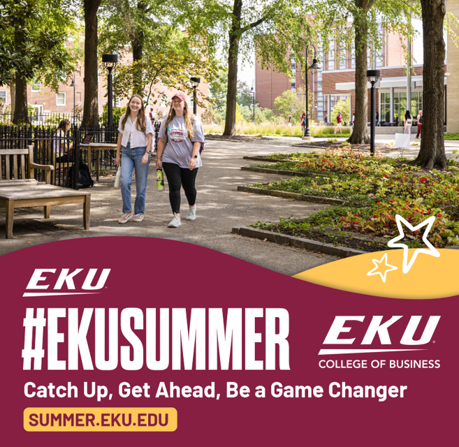 Calling all our @eku & @EKUOnline Colonels! Be on the lookout for information over the next few weeks about College of Business courses offered over @EKUSummer & helpful information about taking classes during the summer. Learn more & sign up at eku.edu/summer/. #EKU