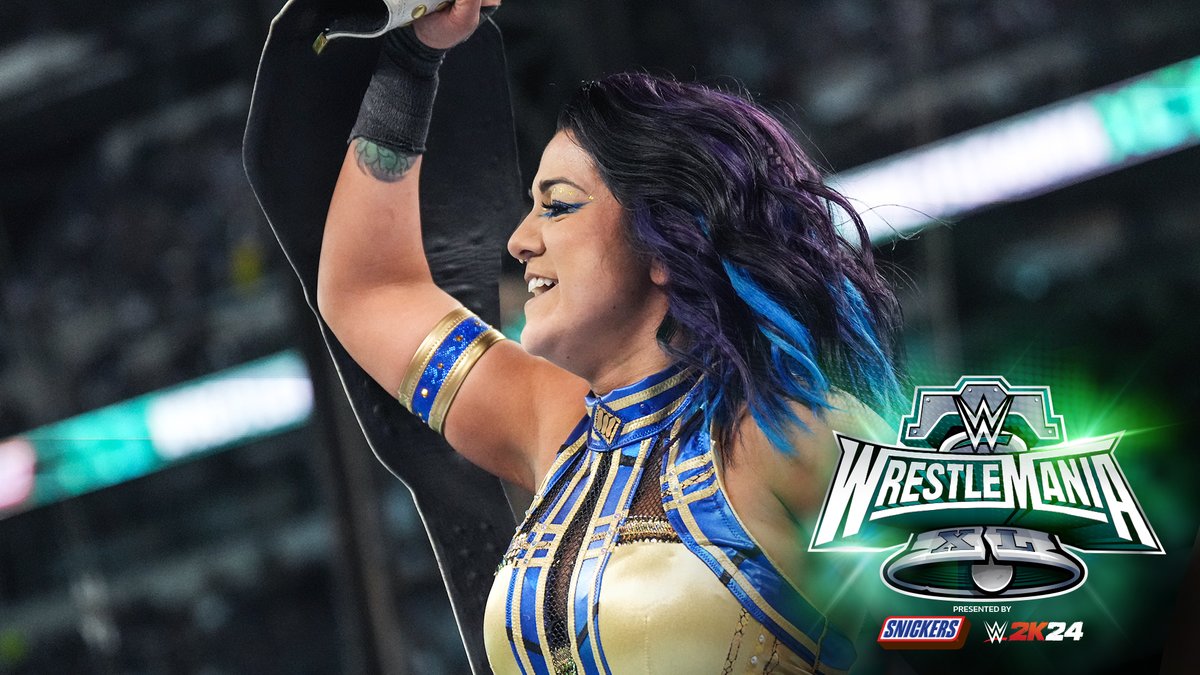 WWE's tweet photo. .@itsBayleyWWE leaves #WrestleMania as the NEW WWE Women's Champion after defeating her former #DamageCTRL partner, @Iyo_SkyWWE!

RESULTS: https://t.co/BGaGkxM60I https://t.co/CEa6ZGppdl