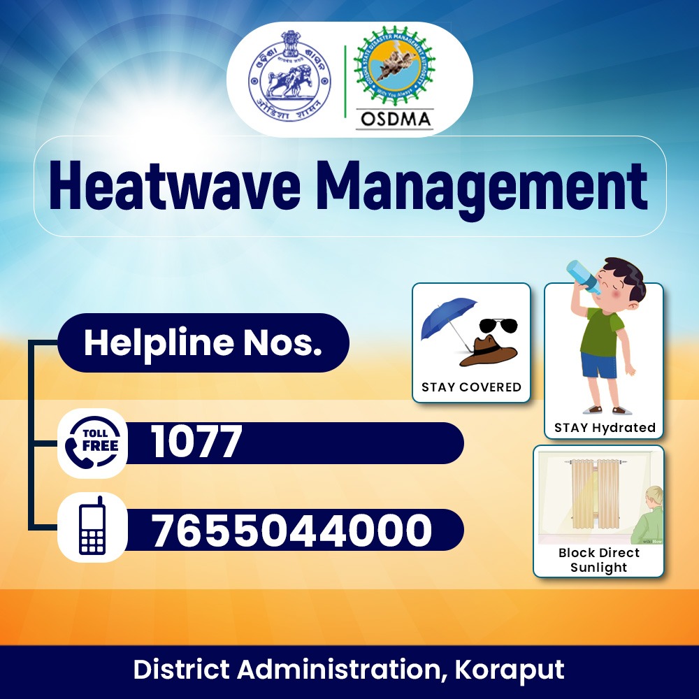 Stay Safe during the Heat Wave!! Stay hydrated, find shelter indoors and put your safety first during this heat wave. Save these helpline numbers for assistance. @IPR_Odisha @osdmaodisha