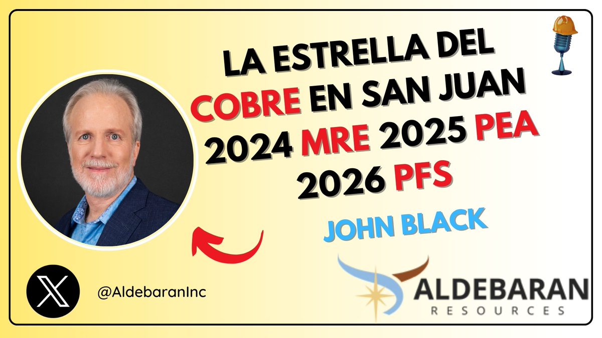 Entrevistamos a una exploradora con un gran proyecto de #cobre en #SanJuan. Con un claro endgame y catalizadores en 2024, 2025, 2026, es uno de los grandes proyectos a tener en cuenta.  Entrevistamos a <a href="/AldebaranInc/">Aldebaran Resources Inc</a> $ALDE.V #copper #Argentina 
Video: youtu.be/smwUw3satek