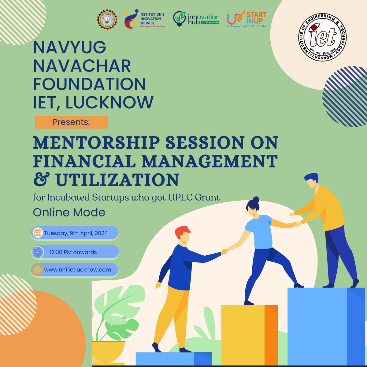 ULPC Grant Recipients! Maximize your funding with NNF's online Mentorship Session on Financial Management & Utilization on April 9th, 12: 30 PM. Learn effective financial practices & optimize resources @UPStartuppolicy @iet_lucknow @AKTU_Lucknow @Vineetkansal2 @InnovationHubUP