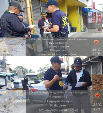 nvpclo's tweet photo. At about  9:0 AM  of April 8, 2024, personnel of this office under the supervision of PLTCOL ANGELINE B AMANGAN, Provincial Chief, conducted information dissemination by distributing IEC materials held at  Brgy District 4, Bayombong, Nueva Vizcaya https://t.co/EJdqQFx8yk