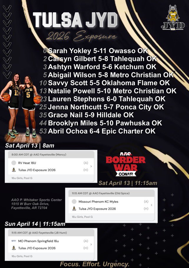 Game time!  Borderwar!  <a href="/JYDBasketball/">Tulsa JYD Girls Basketball Club</a>