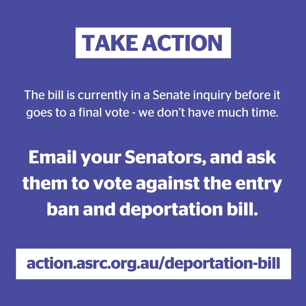 TAKE ACTION: Labor's bill is being rammed through parliament right now, and could lead to refugees being banned entry into Australia or forced to return to countries where they face persecution or worse. MORE: action.asrc.org.au/deportation-bi…