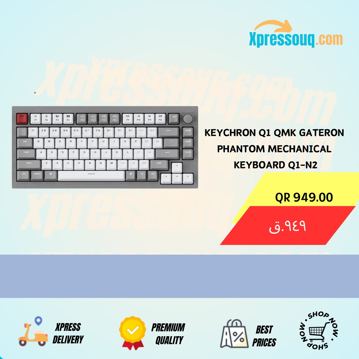 Type smarter, type faster. KeychronQ1

🎯Order Now @ Just QR 949 only 🏃🏻‍
💸Cash on Delivery💸
🚗xpress Delivery🛻

xpressouq.com/products/keych…

#KeychronQ1Qatar #MechanicalKeyboardQatar #Q1N2Qatar #QatarTech #QatarGadgets #QatarKeyboard #CustomKeyboardQatar #QatarProductivity