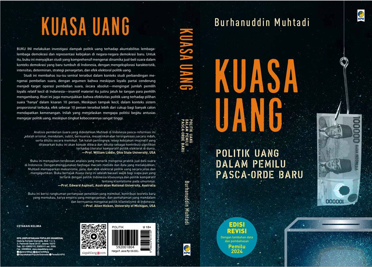 Cover buku Kuasa Uang edisi revisi cetakan kelima. Ngga nyangka buku terjemahan disertasi bisa selaku itu 😊