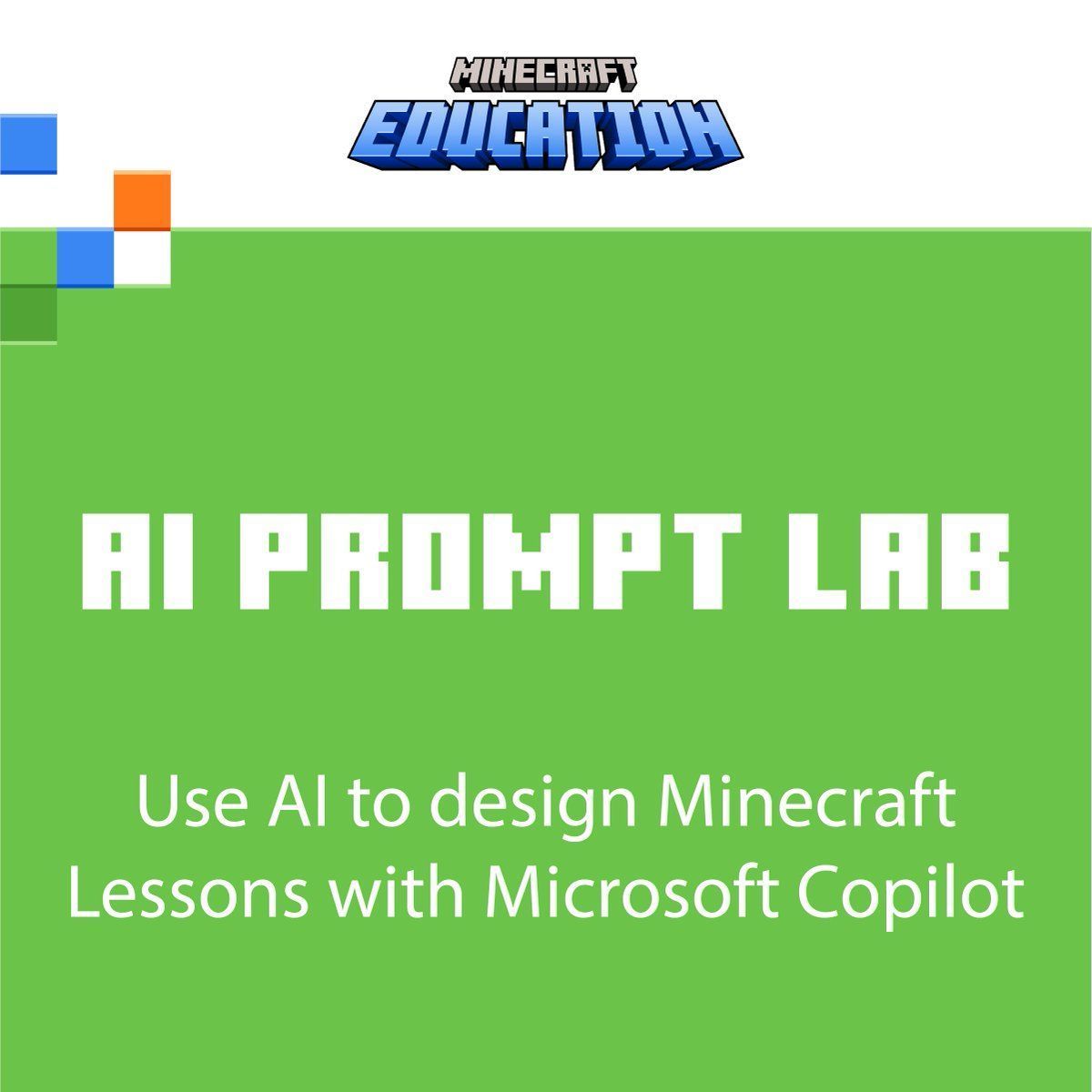 Learn more about using Microsoft Copilot to create engaging lessons and authentic assessments with Minecraft Education at msft.it/6018cbrMj

@MicrosoftEdu
 #MicrosoftReimagine #AI #MinecraftEdu