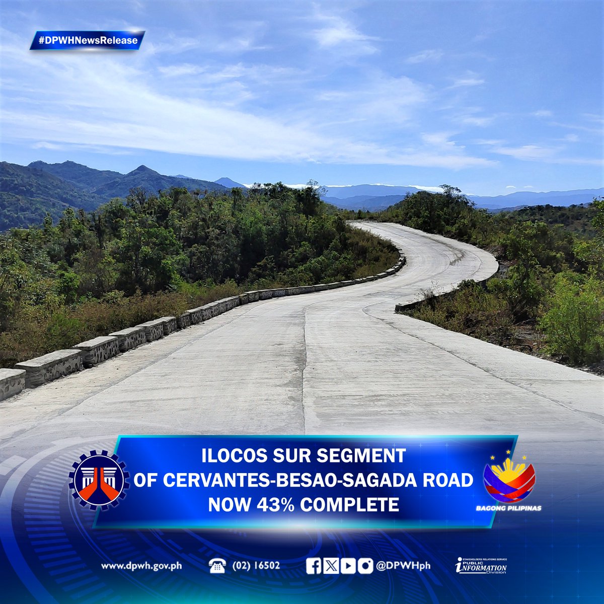 Ilocos Sur Segment of Cervantes-Besao-Sagada Road Now 43% Complete | Full Story: dpwh.gov.ph/dpwh/news/33424 #DPWH #BuildBetterMore #BagongPilipinas