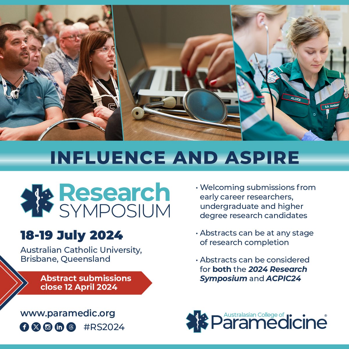 We've extended the deadline for Research Abstract submissions until THIS Friday 12 April. Abstracts can be considered for our Brisbane Research Symposium and our Sydney ACP International Conference! 🔗 bit.ly/Research-Abstr… #ParaResearch #ACPIC24