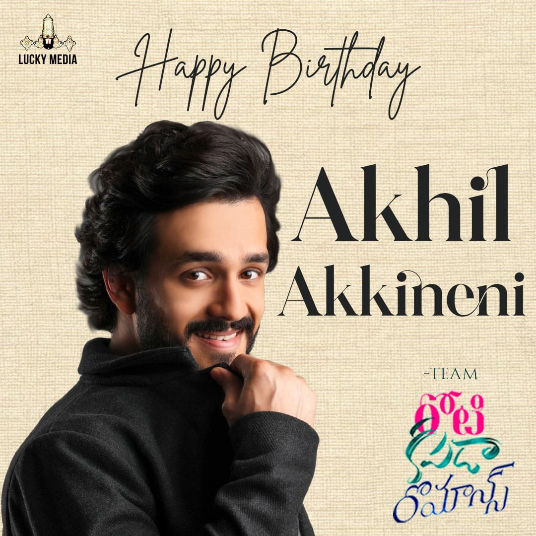 Hapiee birthday to our handsome hero @AkhilAkkineni8 from team #rotikapdaromance producer @BekkemVenugopal