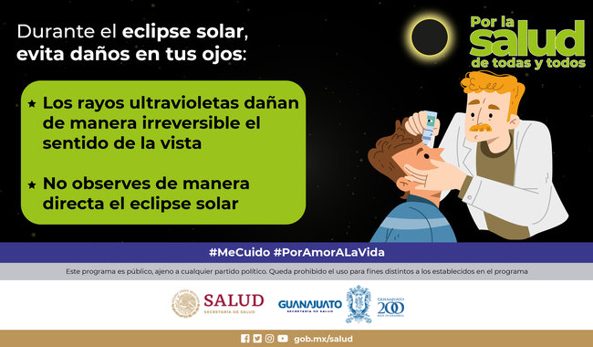 saludgobgente's tweet photo. Observar un eclipse solar sin protección adecuada puede causar daños permanentes. Tu vista es invaluable, cuídala siempre. ¡No mires directamente al sol! Usa gafas especiales con filtro (UV400) u opta por medios seguros como la televisión o redes sociales.
#EclipseSeguro https://t.co/Trye8pgck8