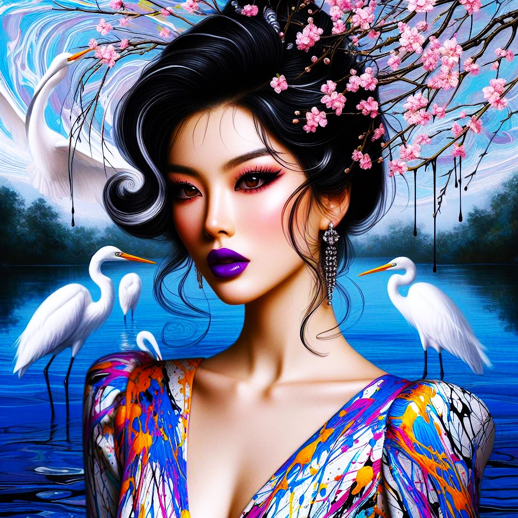 Harmony of nature and femininity #DigitalArt #JapaneseBeauty #ArtisticCharm #SpringVibes #ArtInspiration #NatureLover #DigitalIllustration #SpringSplendor #Artistry #Spring Charm #aiartwork #aiart