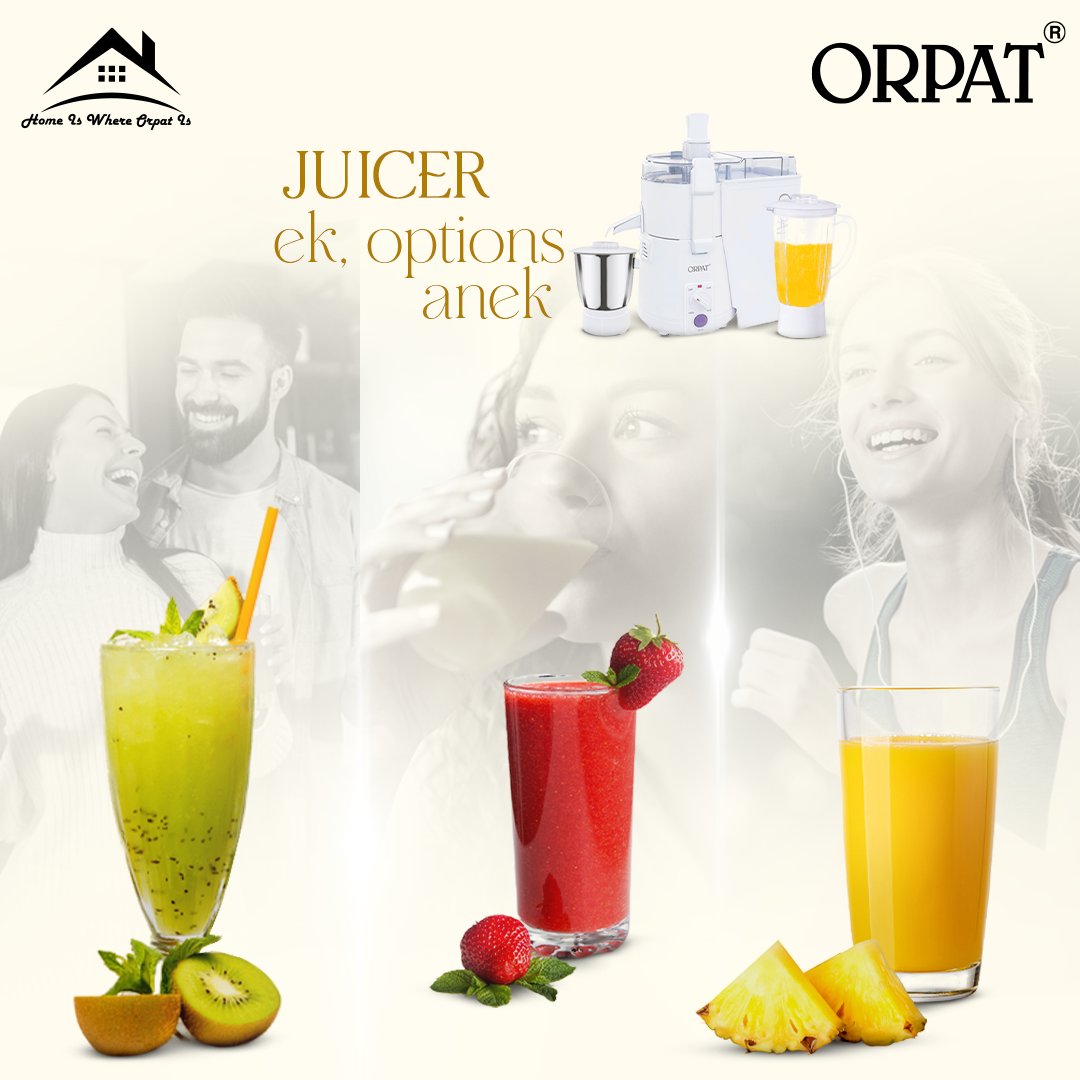 Goodbye, packaged juices! Hello, fresh flavor explosions! Squeeze the day with our versatile juicer – because every sip should be as fresh as your ideas. orpatgroup.com #Orpat #OrpatGroup #Kitchen #KitchenAppliances #JuiceJoy #FreshStarts