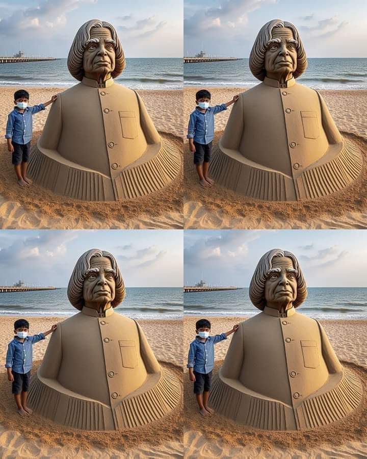रेत से बच्चे ने बनाई एपीजे अब्दुल कलाम की खूबसूरत छवि ❤️
एक लाइक तो बनता है इसके लिए 👍

#apjabdulkalamsir 
#bestphotochallenge
#ChallengeChallenge