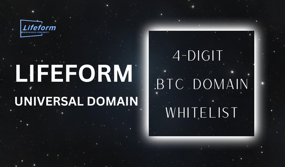 Calling all 4-digit Lifeform Universal Domain partnership whitelist winners from the #Galxe campaign! The whitelist registration channel is now open! Use your winning address to register your ideal .btc domain and begin a transformative Web3 journey with #LifeformBTC. Seize