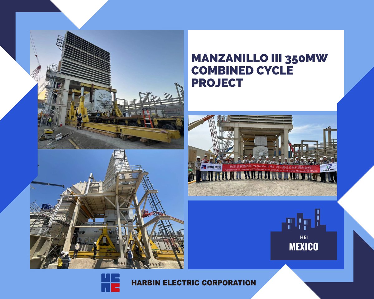 The successful positioning of the GT generator and terminal box in #HEI Manzanillo III 350MW Combined Cycle Project, Mexico, signifies a breakthrough in the project's installation phase and lays a solid foundation for subsequent auxiliary equipment and oil circulation…