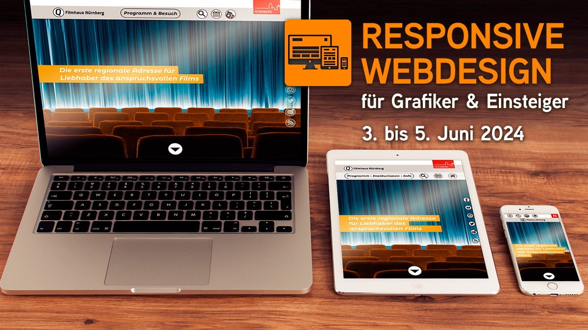 Starten Sie durch im Responsive #Webdesign! Lernen Sie die Grundlagen von #UX und #Usability und gestalten Sie moderne Screendesigns, die auf allen Endgeräten optimal dargestellt werden 💻📱. Jetzt anmelden: wildkolleg.de/?wk=537 #Schulung #MobileFirst