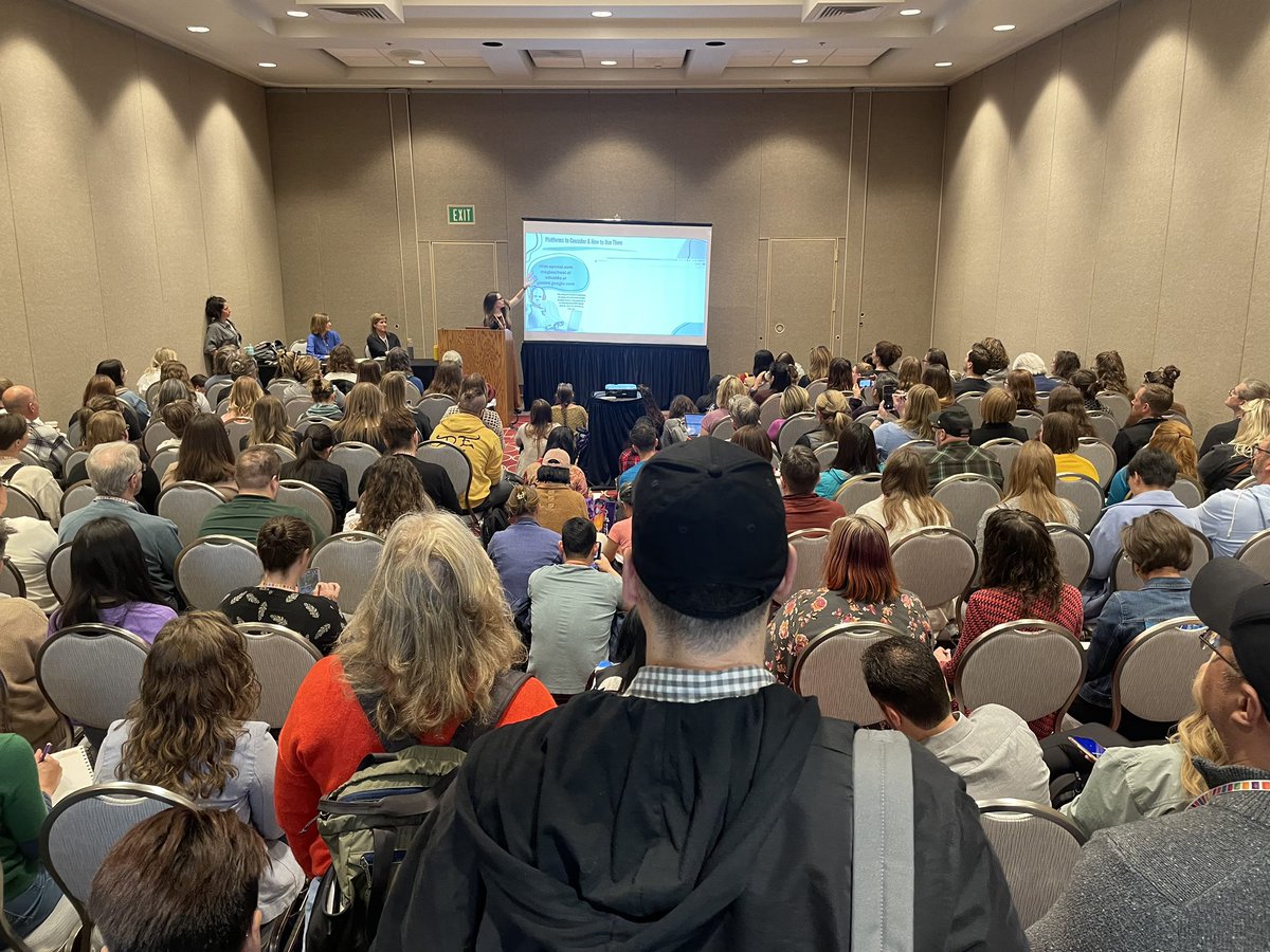 snapshoted's tweet image. It was incredible to share our #AI experiences from our classrooms with #naea24. Oh…and that photo of our presentation team was made with a little #CanvaAI using #MagicGrab! (See original photo by @SMocKroom in the comments)! Cite your source, friends! #responsibledecisionmaking