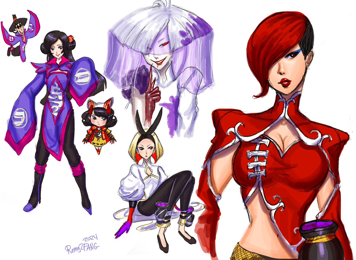 My renditions of A.K.I.’s unused designs 💜😜💜😜

#SF6_AKI #StreetFighter #StreetFighter6 #格ゲーキャラ描こうぜ