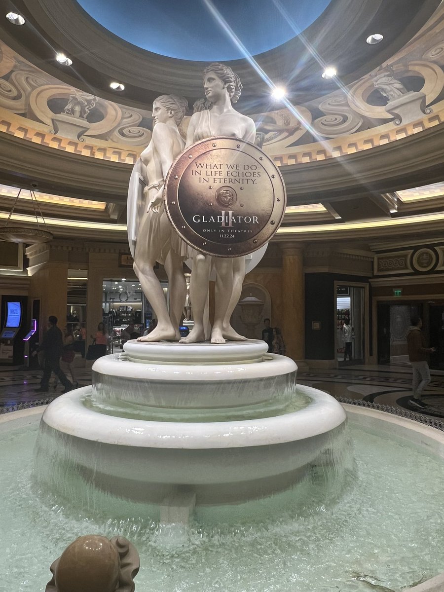 The CinemaCon movie theater convention doesn’t start until tomorrow but Paramount already won with this subtle promo in the lobby of Caesars Palace…