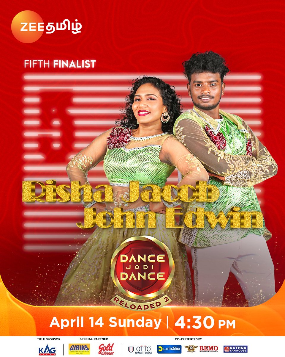 5th Finalist Of Namma DJD...!!!🔥 Dance Jodi Dance Reloaded 2 | Sat and Sun 7PM. #DanceJodiDanceReloaded2 #DanceJodiDance #DJD #RishaJacob #JohnEdwin #ZeeTamil