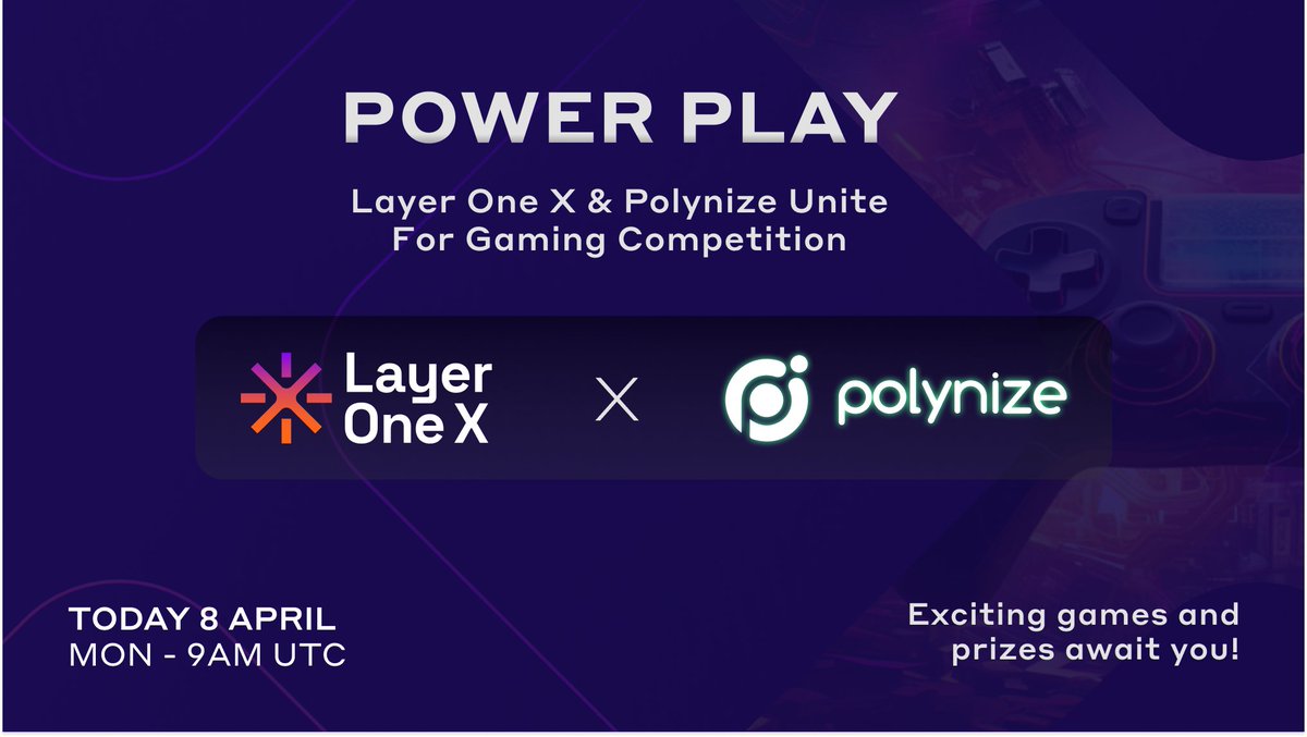 🎮 Join us TODAY at 9AM UTC for an exclusive AMA with @polynize ! 🚀 Get L1X Coins for playing on polynize.io: 🔹Launching a Marketeer 🔹Building a Meme Coin 🔹10k to 1M - Unleash the Degen 🔹Future Marketing User-Generated Content Don't miss out! #LayerOneX…