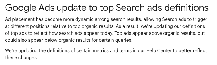 On top or not on top? Google's redefining the term 'top' for ads! They could be at the top, the bottom, or floating in space, SEOs might be raising a glass to this change. #GoogleAds #PPC #SEO #DigitalMarketing