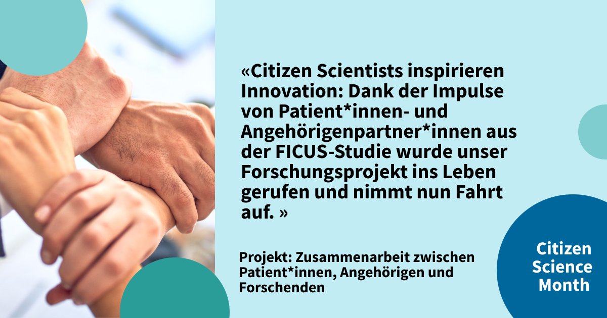 Patient & Public Involvement hat in der Schweiz an Bedeutung gewonnen. Das #SeedGrant Projekt «Zusammenarbeit zwischen Patient*innen, Angehörigen und Forschenden» untersucht, wie sich eine solche Zusammenarbeit gestaltet. citizenscience.uzh.ch/de/projekte/fi… #CitSciMonth #PPI