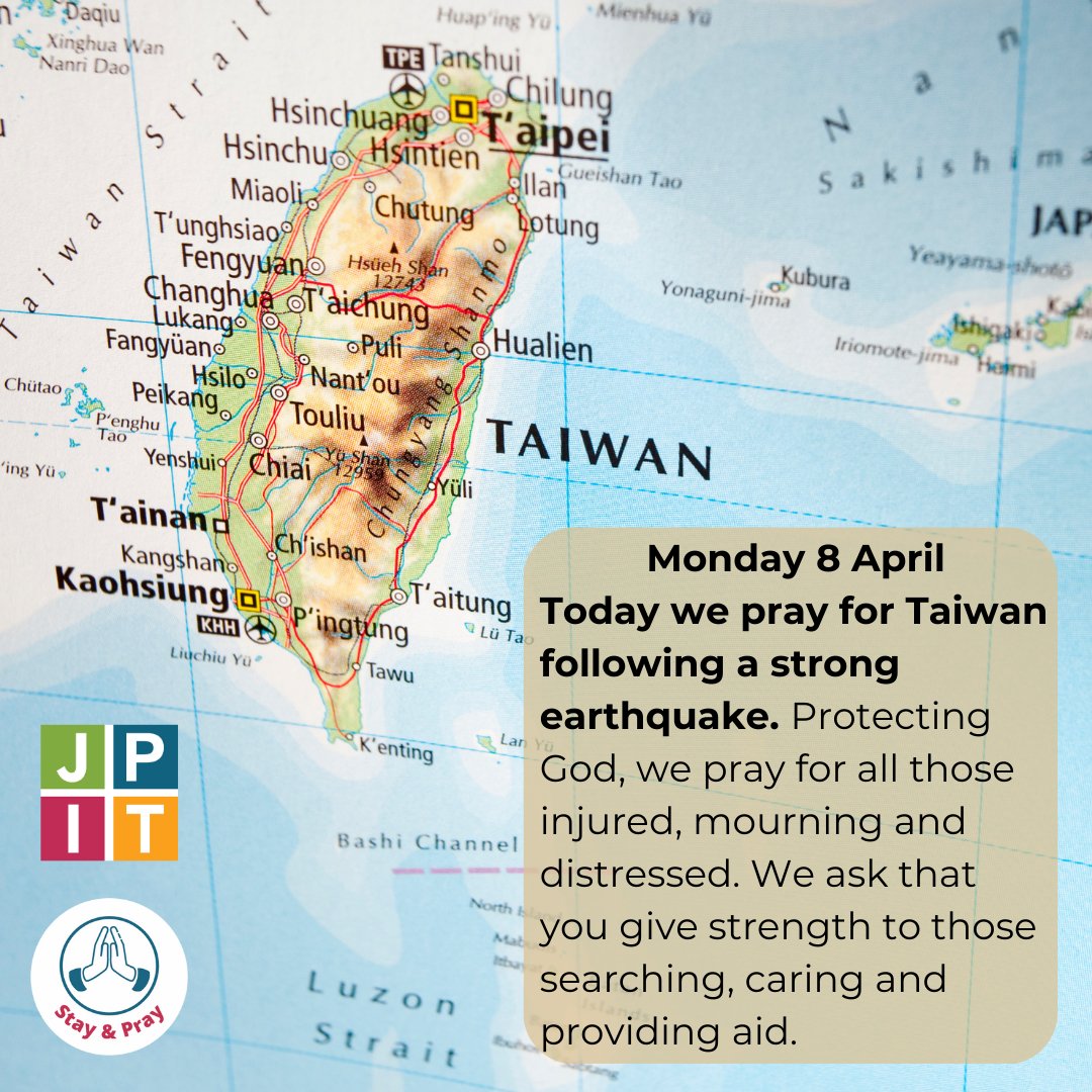 Today we pray for Taiwan following a strong earthquake. Protecting God, we pray for all those injured, mourning and distressed. We ask that you give strength to those searching, caring and providing aid. #StayandPray Read more: reuters.com/world/asia-pac…