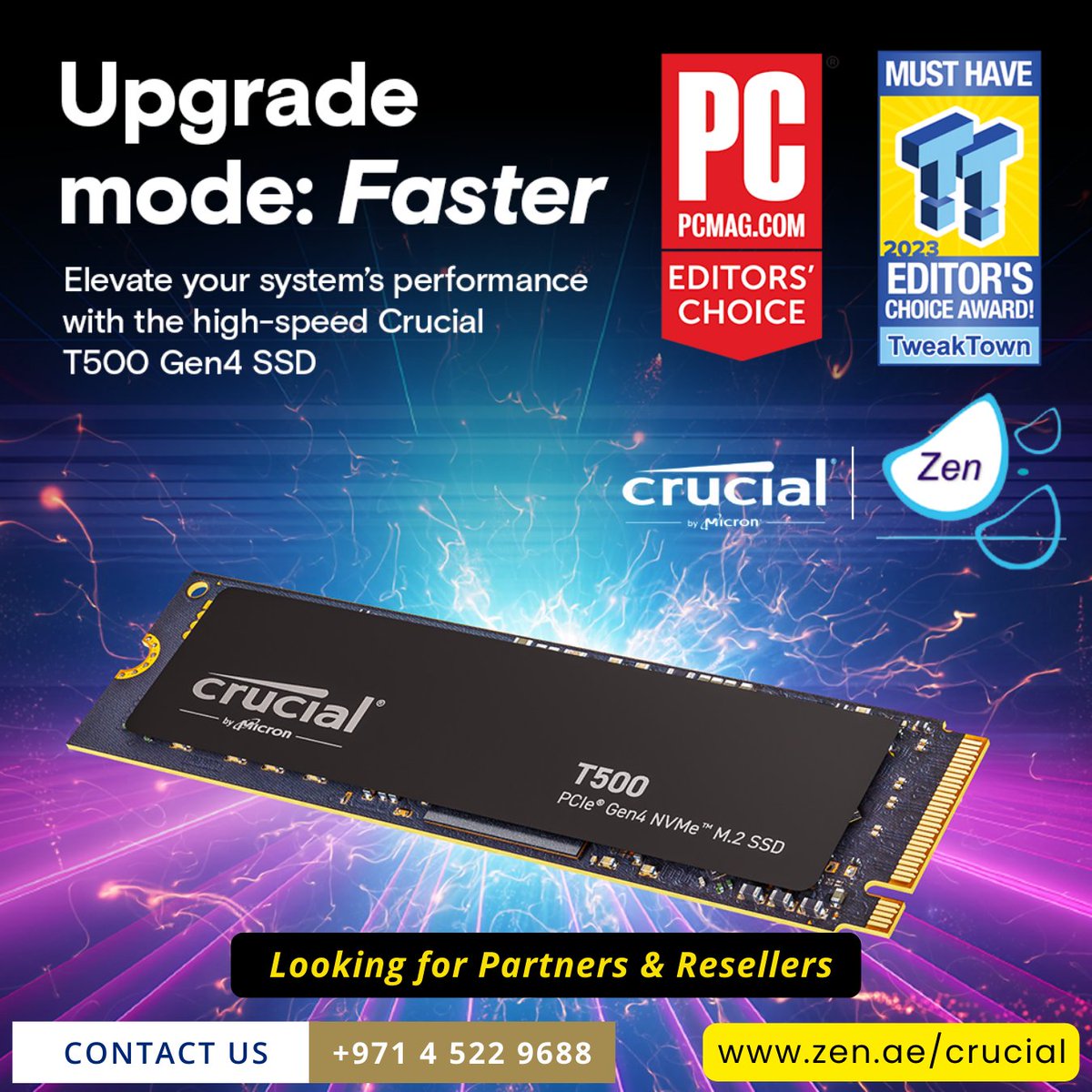 #crucial  Crucial T500 Gen4 SSD
 
Looking for partners & resellers.

smpl.is/8nm0u

#3cx #zenitdxb #zenit #businesscommunication #dubaistartup #3cxhosting #simhosting #saudistartups