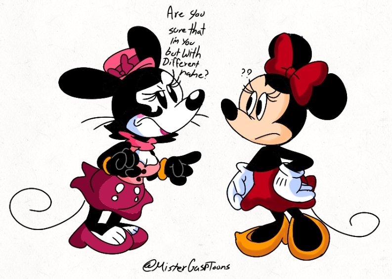 I have a vision about this
Mickey and mickey
Mely and minnie meeting
#MickeyMouse 
#CartoonArt 
#cartoons