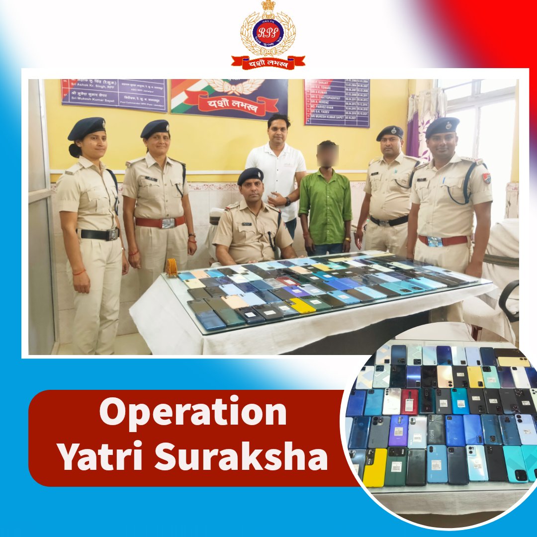 In a major crackdown, #RPF Jamalpur intercepted a theft accused carrying 94 stolen mobile phones valued at ₹20 lakhs aboard Vikram Shila Express. We reaffirm our commitment to making passenger travel safe and secure. #OperationYatriSuraksha #SentinelsOnRail @ErRpf @RailMinIndia