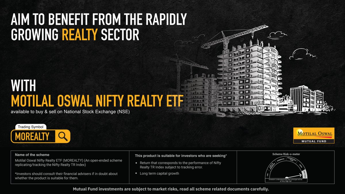 Strive to capitalize on the booming real estate sector's rapid expansion. Visit motilaloswalmf.com/index-fund to know more. #realty #RealtyETF #MotilalOswalNiftyRealtyETF #MotilalOswal #MotilalOswalAMC #indexfunds #passivefunds #ETF
