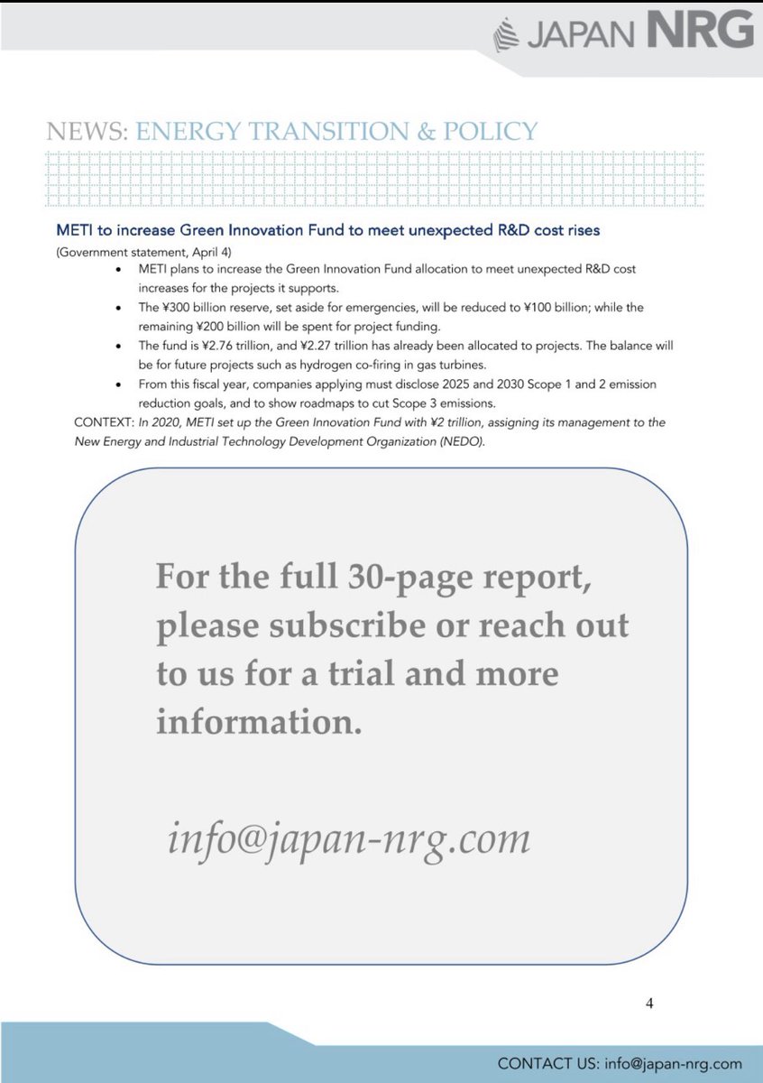 It’s Monday, which means our @JapanNrg Weekly newsletter is out. To access the full report, subscribe to the @JapanNRG premium reports. More info via info@japan-nrg.com, our LinkedIn page linkedin.com/posts/japannrg… OR our JapanNRG website at japan-nrg.com/contact/