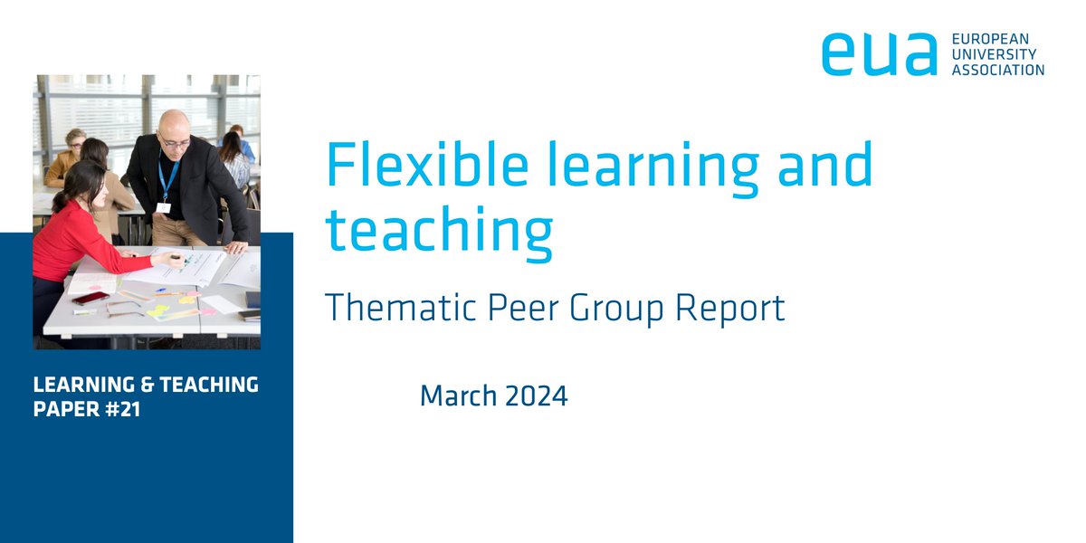 European higher education institutions are facing increasing demands for more flexible learning and flexibility in learning paths.

Read #EUALearnTeach Thematic Peer Group’s recommendations on “Flexible learning and teaching”

💡  bit.ly/48JtGYv