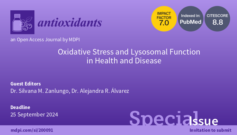 📢#SpecialIssue 'Oxidative Stress and #Lysosomal Function in Health and Disease' guest edited by Dr. Silvana M. Zanlungo and Dr. Alejandra R. Álvarez is now open for submissions! ➡️Look forward to receiving your contribution at: mdpi.com/si/200091 @MDPIBiologySubj