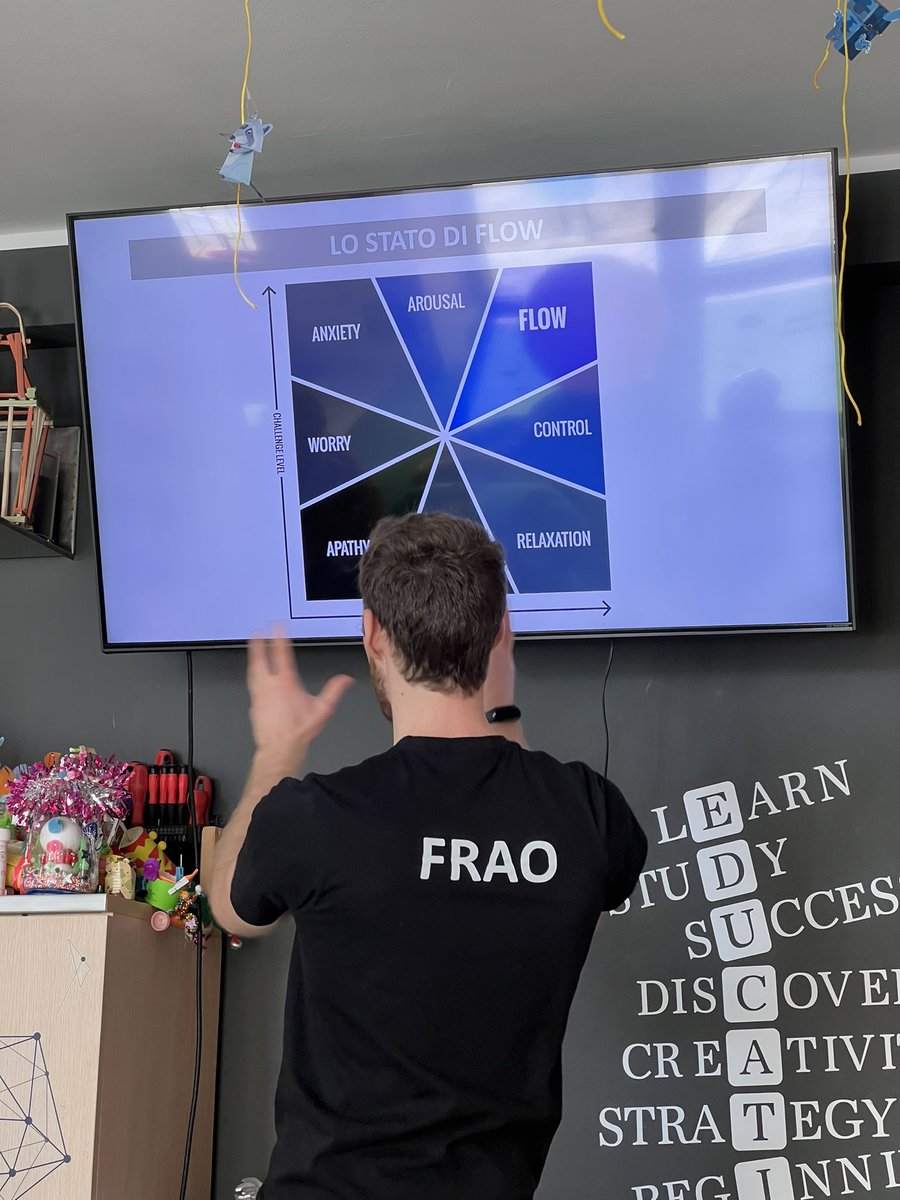 Lo stato di #flow, o "esperienza ottimale", è uno stato mentale di totale immersione e #concentrazione in un'attività. In questo stato, le persone si sentono completamente assorbite da ciò che stanno facendo, perdendo la cognizione del tempo e delle distrazioni esterne.