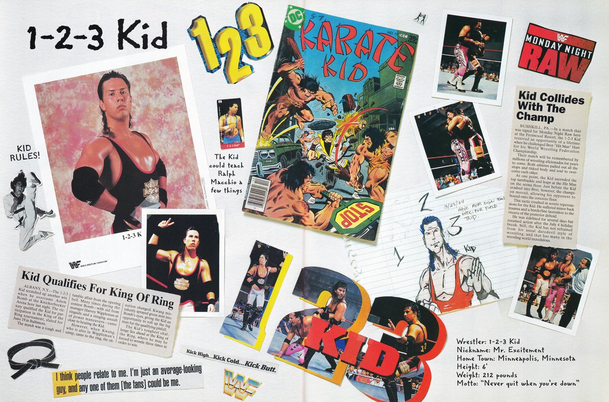 1-2-3 Kid section from the 'WWF Bodyslams and Memories: 1994 The Year in Review' official magazine. ⚡ @TheRealXPac #WWF #WWE #Wrestling #XPac #123Kid